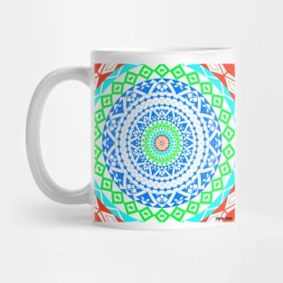 rainbow in circle of life ecopop art Mug